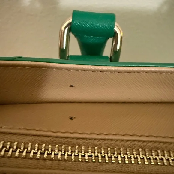 Donna Karan  Green Tote with Gold Accents - Picture 5 of 7